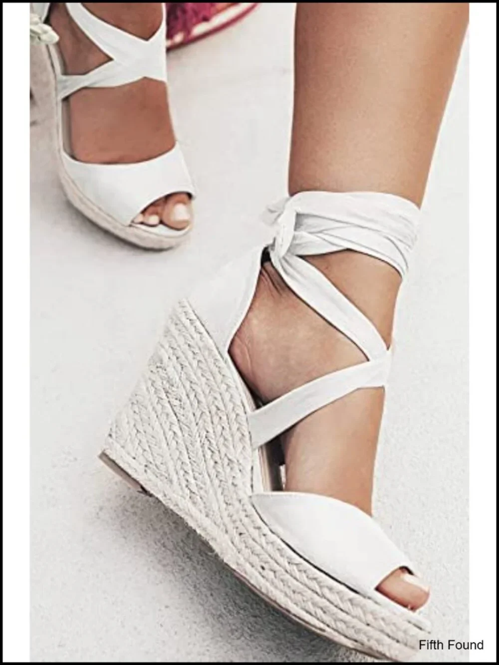 Faux Suede Espadrille Platform Wedge Sandals Ankle Strap Lace Up